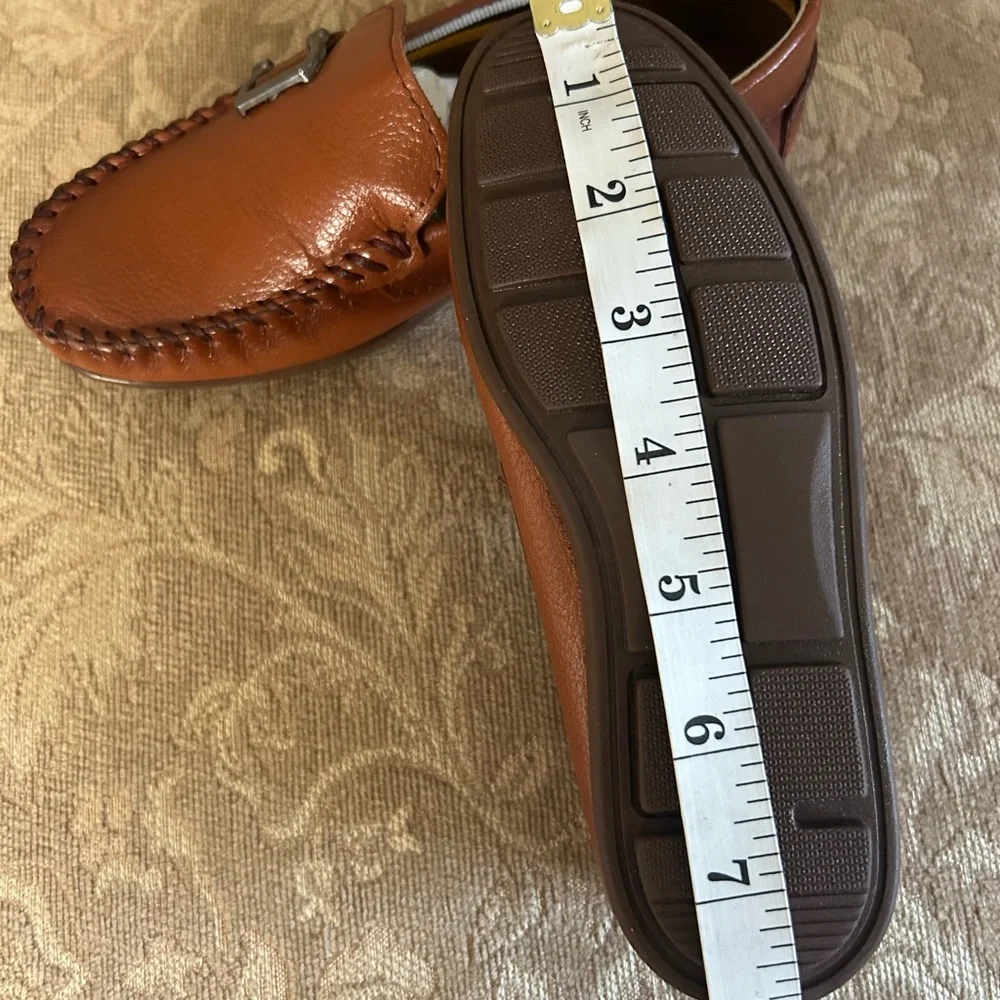 Minican Boys Brown Moc Toe Loafers Slip-On Dress Shoes EU 30